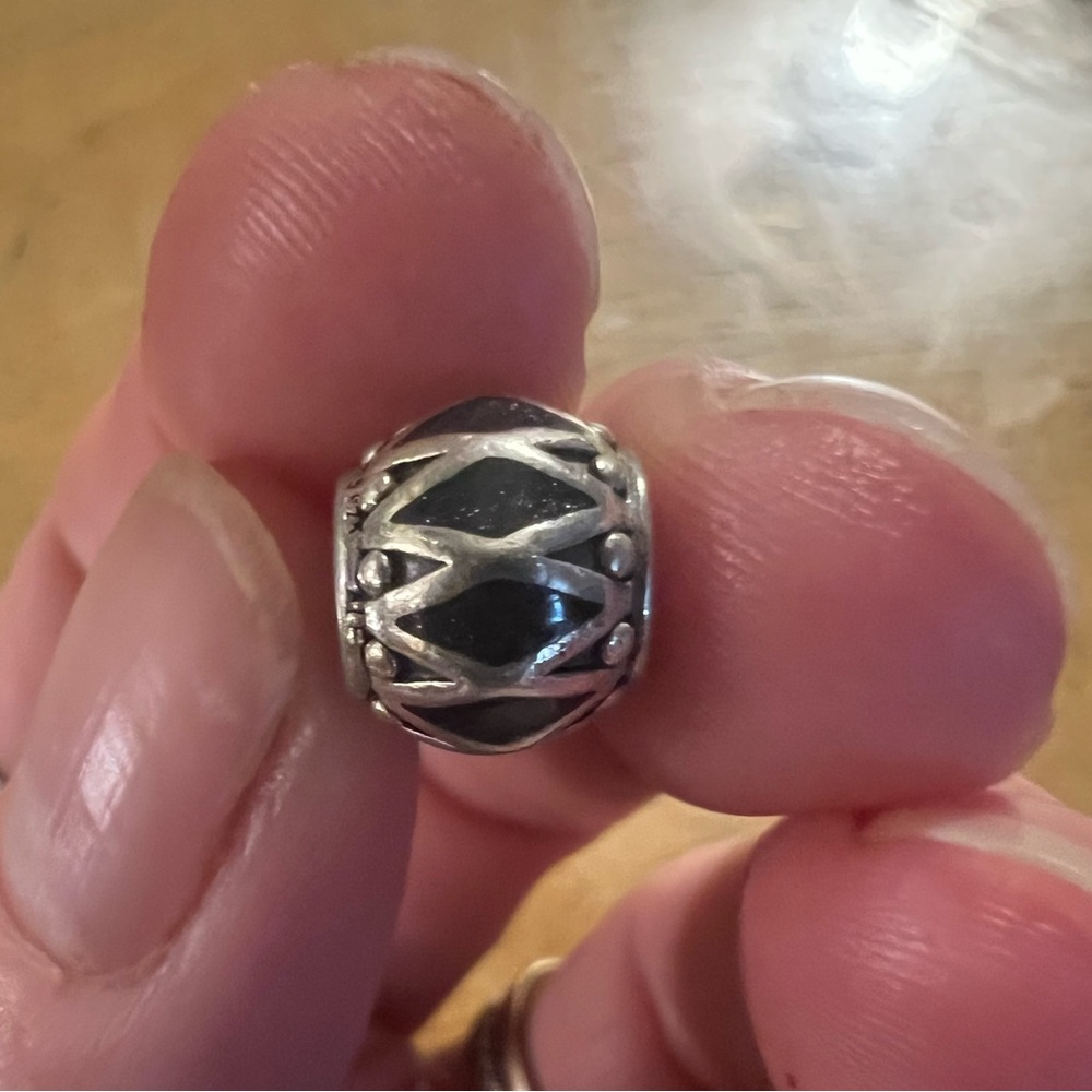 Pandora Silver and Black life’s rhythm Bracelet Charm